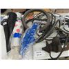 Image 6 : Assorted Pressure Hose, Starter, Aluminum Ducting, Funnels, Wheel Chock, Scissor Jack 