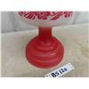 Image 2 : Vintage Coal Oil Lantern with Red Base + Frosted Middle