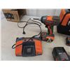 Image 2 : Ridgid 18V Tools with Charger + 3 Batteries ; Drills, Flashlight + Carry Case 