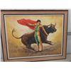 Image 2 : Bull Fighting Painting + 2 Chalkware Items 28" Long with some damage