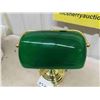 Image 2 : Desk Lamp with Green Glass Shade - Glass in Good Condition + Lamp Works Well