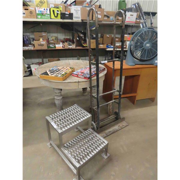 Chrome 2 Step Riser with Anti Slip Platform - 2 Wheel Appliance Dolly