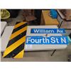 Image 1 : 2 Street Signs ; William Ave + Fourth St North 29.5" to 30", Long Barricade Sign