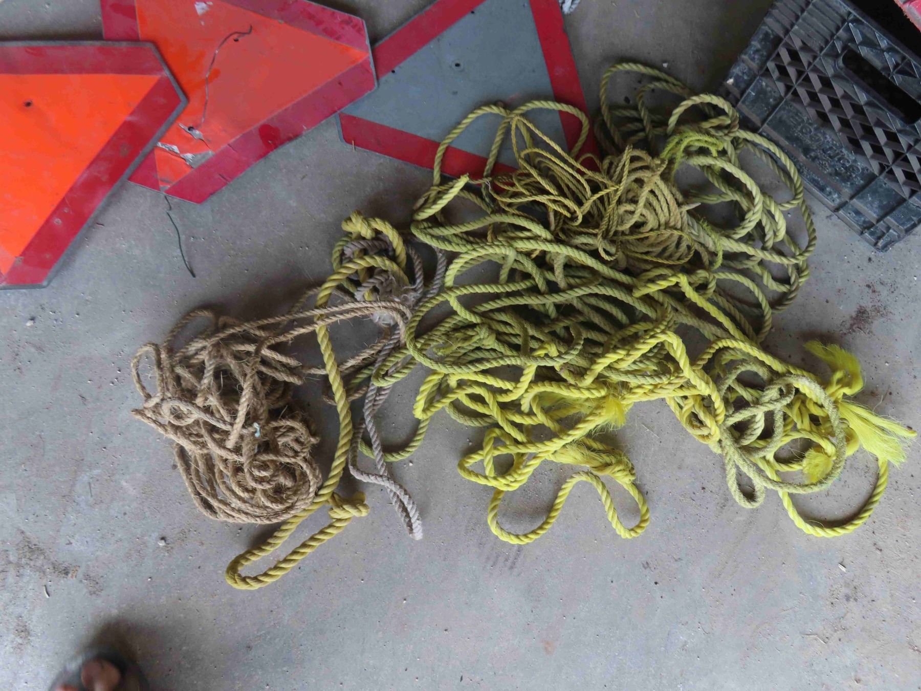 Moving Ropes Sign 2 Come Alongs, 2 Slow Moving Signs, Rope, Tarp