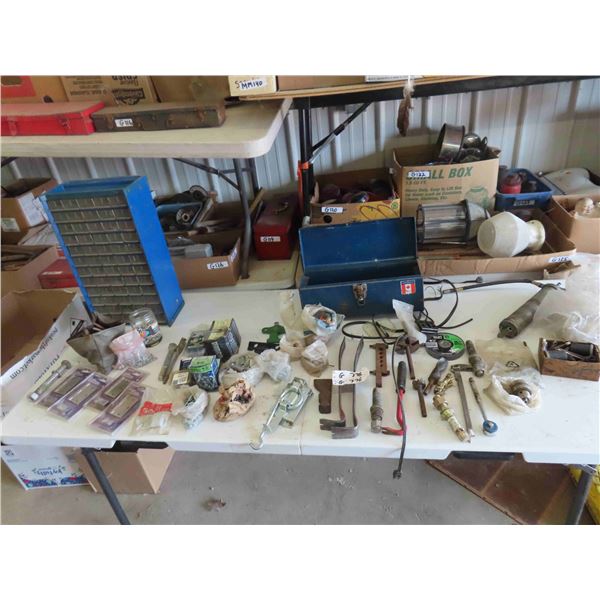 Hardware , Odds n Ends of Tools, Organizer, Grease Gun, Bolts, Hinges