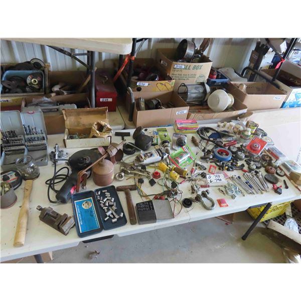 Power Angle Grinder, Drill Bits, Clevis, Wire wheel, Tape Measure, Various Hardware