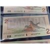 Image 5 : (3) 1986 Canada $2.00 Bills