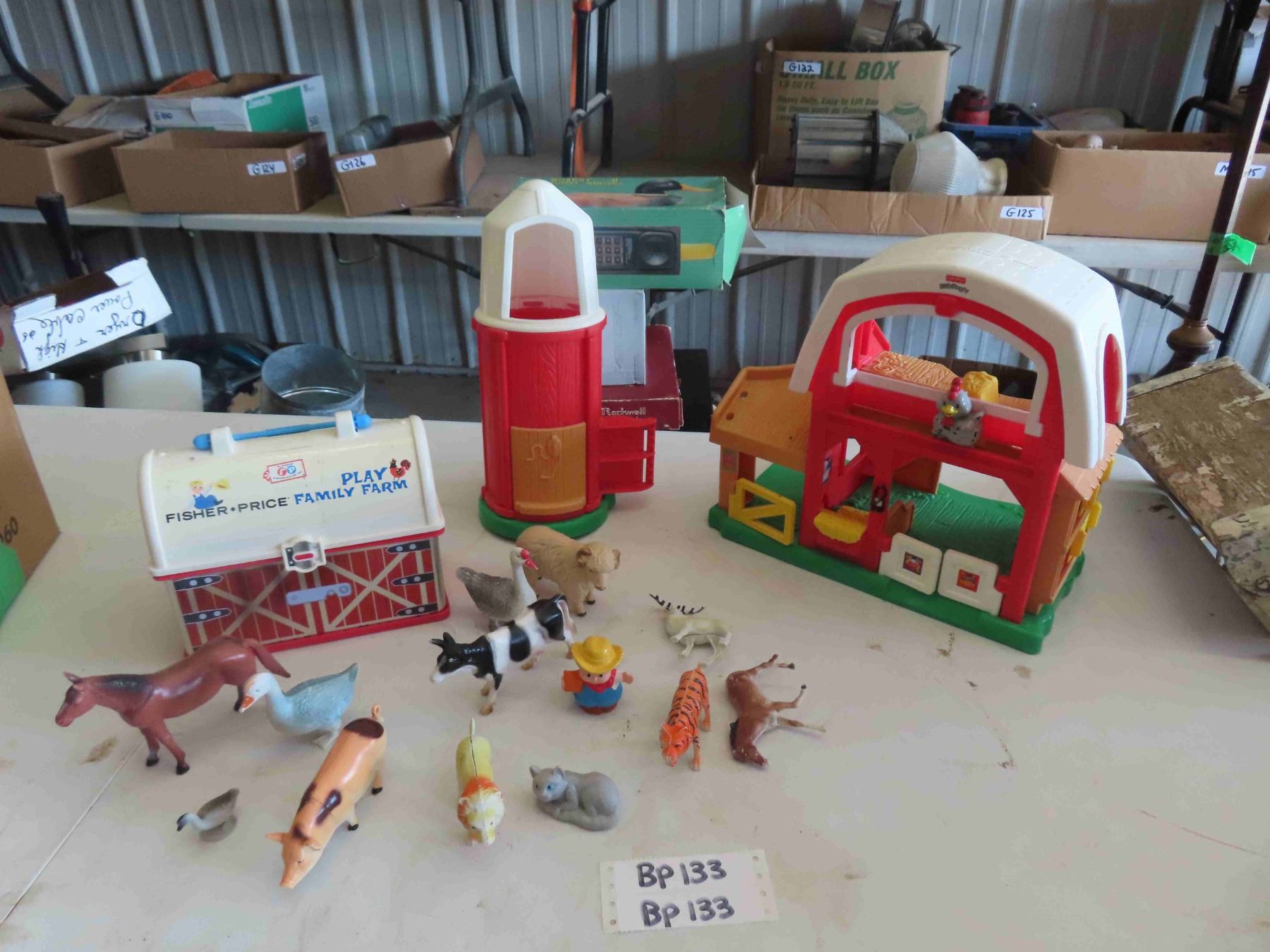 Fisher Price Big Little People Barn, Silo, Small Barn, Lunch Pail ...