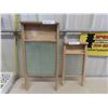 Image 1 : 2 Wood + Glass Washboards - Largest 12" x 24" 