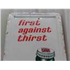 Image 2 : 1968 7Up First Again Thirst Tin Bottle Sign Made in Canada - Embossed 18" x 54" 