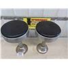 Image 4 : Pair of Vintage Chrome with Upholstered Seats Café Counter Stools 21.5" Tall