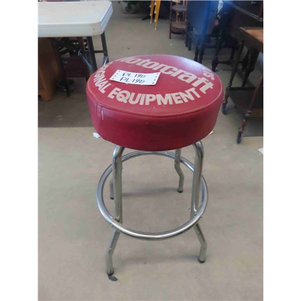 Motorcraft Quality Parts Chrome Stool with Upholstered Seat 29.5
