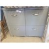 Image 1 : (2) Metal Filing Cabinets with 2 Drawers + Wheels 15" x 22" x 26" 