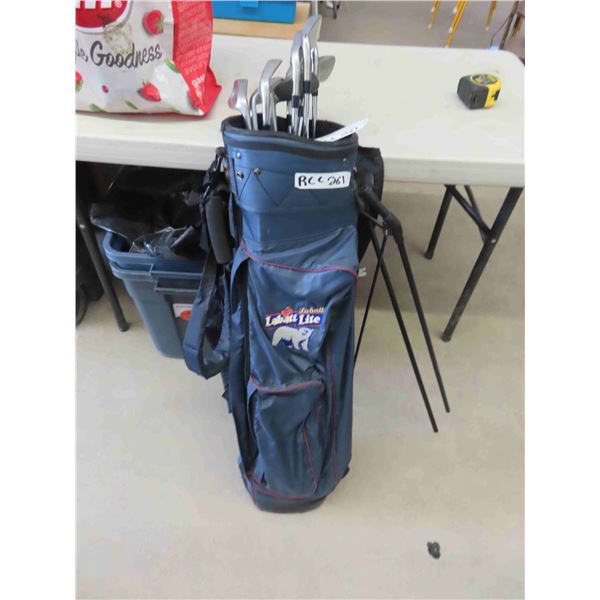 10 Titleist Golf Clubs & Labatt Lite Bag