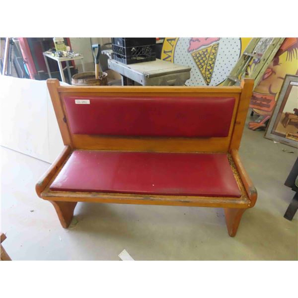 Wooden Bench Seat With Vinyl Seat Back 17 X 34 X 46 wooden-bench-seat-with-vinyl-seat-back-17-x-34-x-46
