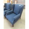 Image 2 : 2 Blue Wingback Living Room Sitting Chairs