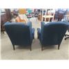 Image 3 : 2 Blue Wingback Living Room Sitting Chairs
