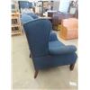 Image 4 : 2 Blue Wingback Living Room Sitting Chairs