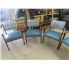 Image 3 : Set of 5 Vintage Mid Century Modern Wooden Arm Chairs with Vinyl Seat + 