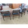 Image 4 : Set of 5 Vintage Mid Century Modern Wooden Arm Chairs with Vinyl Seat + 