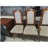 Image 2 : 6 Oak Dining Room Chairs with High Backs - Upholstered Cloth - 2 Arm Chairs