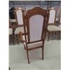 Image 5 : 6 Oak Dining Room Chairs with High Backs - Upholstered Cloth - 2 Arm Chairs