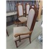 Image 6 : 6 Oak Dining Room Chairs with High Backs - Upholstered Cloth - 2 Arm Chairs