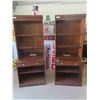 Image 1 : 2 Modern Step Back Walnut Hutch + Cabinet with Drawer22" X 30" x 76" - 