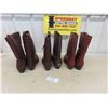 Image 4 : 3 Pairs Brown Leather Boots - (2) sz 12, (1) Sz 11 - Steeled Toed - New Old Stock