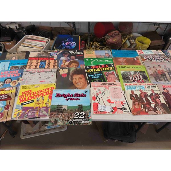 50 Assorted Records ; Country, Ukrainian, Comedy, Polka, Easy Listening, plus more