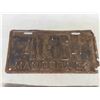 Image 2 : 4 Vintage Early Manitoba License Plates ; (2) 1932, 1937, 1942 - Rusty Gold