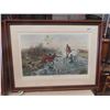 Image 2 : Pair of Vintage Hand Colored Fox Hunting Prints Professionally Framed + Matted 