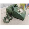 Image 3 : Vintage Green Rotary Dial Table Phone, Fine China 3pc Soda Fountain Set in Box