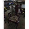 Image 2 : Detailed Carved Wood + Upholstered 54" Settee & Chair