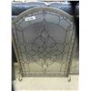 Image 2 : Leaded Glass Fireplace Screen - Center Piece 26" x 34" , Side Panels 13" x 30" - Has Pins