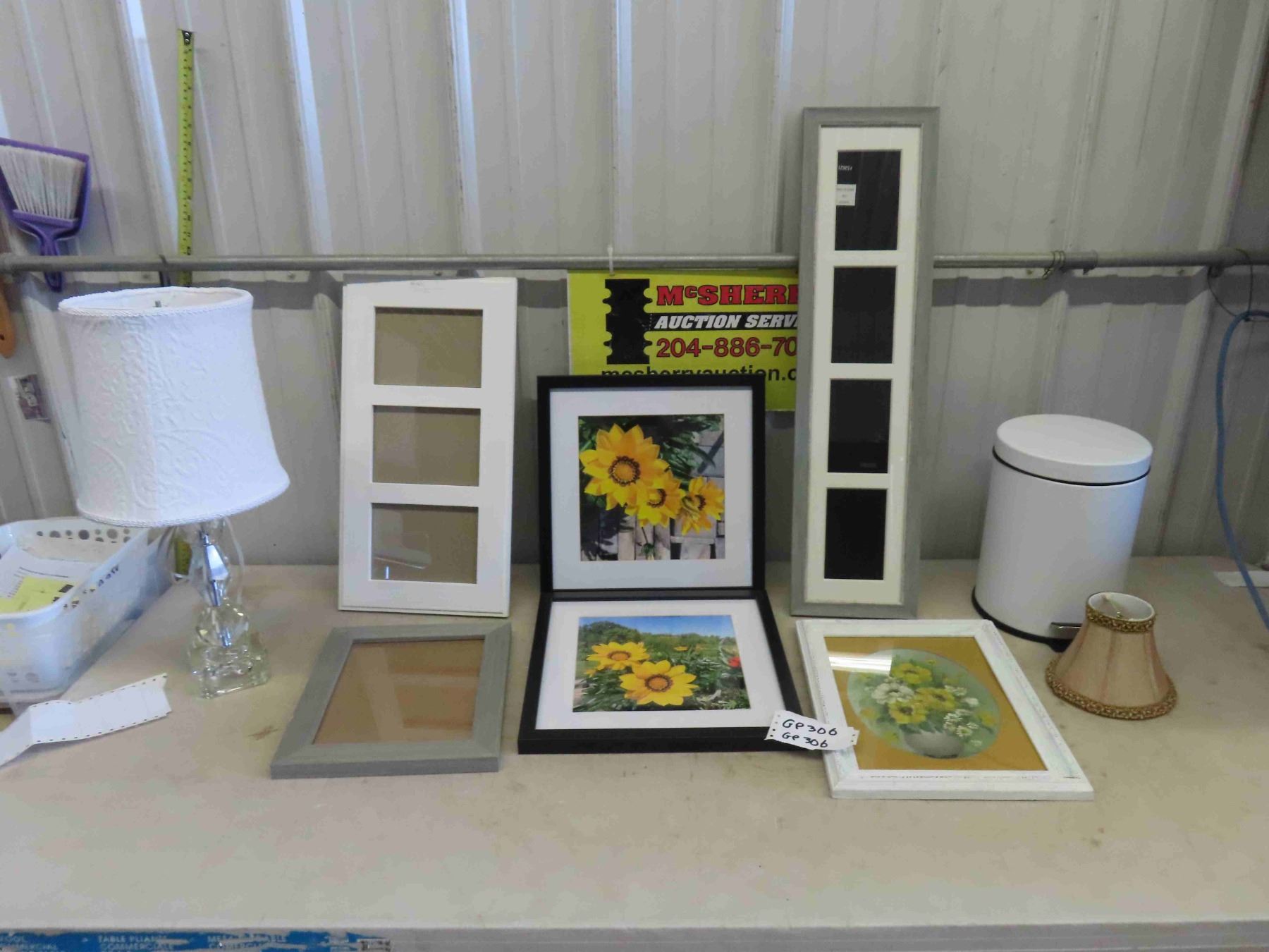 Trash Picture Frame Table Lamp, Picture Frames, Garbage Can
