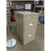 Image 2 : 2 Drawer Metal Filing Cabinet 15" x 18" x 29" , Floor Lamp with Adjustable Arm 71.5" Tall 