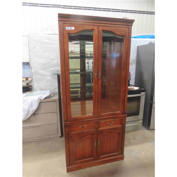 Tall China Cabinet With Lower Hutch 17 X 34 X 76 Tall china cabinet with lower hutch 17 x 34 x 76