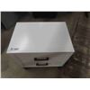 Image 2 : 2 Drawer White with Black Handles + Legs Night Table 15.5" x 23.5" x 25" 