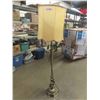 Image 1 : Ornate Brass Floor Lamp with Cherubs + Dangling Glass Jewels 59.5" Tall