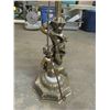 Image 2 : Ornate Brass Floor Lamp with Cherubs + Dangling Glass Jewels 59.5" Tall