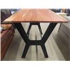 Image 2 : Dining Table with Live Edge Look Table Top + Heavy Steel Frame - NO Stools 