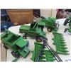 Image 2 : Assorted John Deere/ ERTL Die Cast + Plastic Tractors + Combines with Headers - 