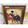 Image 2 : Framed Needle Point Bull Fighter 22 1/2'' x 29''