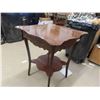 Image 2 : Parlour Table - 2 Tier, with Decorative Carvings 24" x 24" x 29.5" 