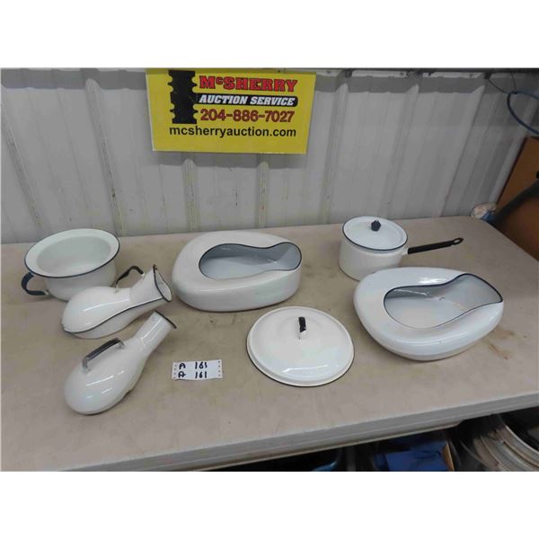 6 Enamel Ware - Black + White