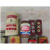 Image 2 : Spice Tins ; Baking Powder, Blue Ribbon, Nabob, Slade's, Calumet, Watkins, plus others