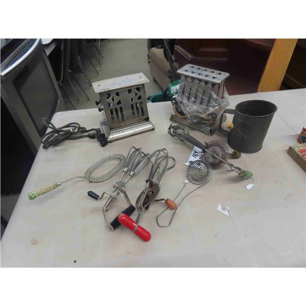 2 Drop Side Toasters, Hand Utensils + Mixer