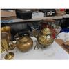 Image 3 : Brass Tea Pot, Goblets, Duck Book Ends, Nabob Spoons