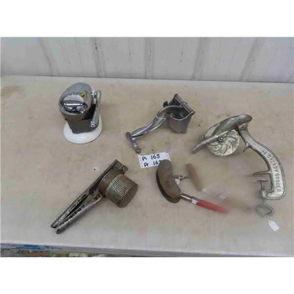 Cherry Stoner, Wear Ever Juice Press, Juice a Matic, Press, Scraper